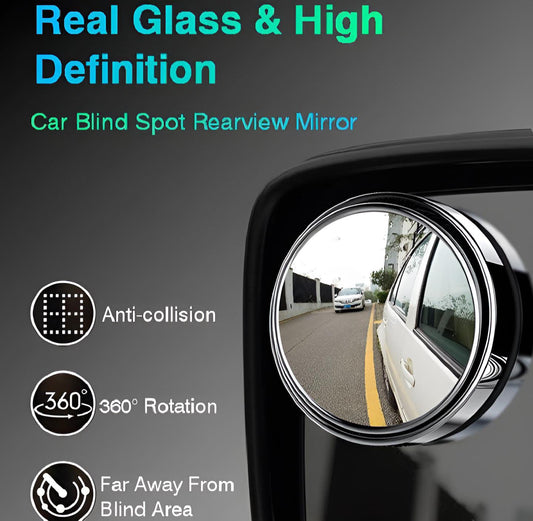 Blindspot Rearview Convex Mirror 2pcs | Wide Angle Anti Glare Side Mirror for Cars & Vehicles