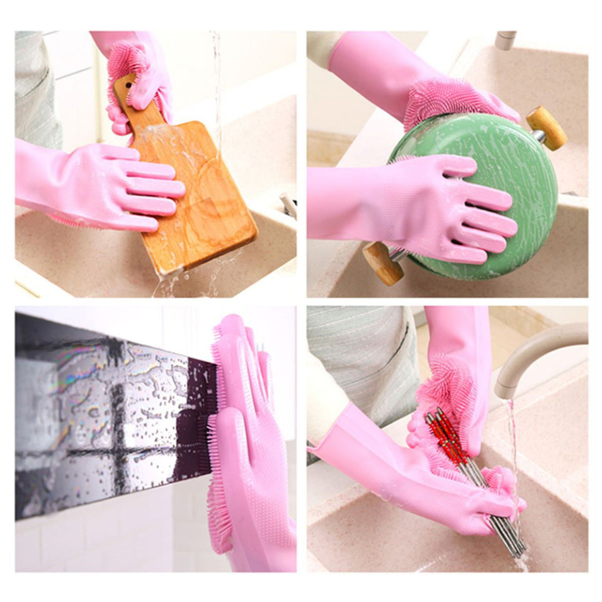 2pcs Silicone Washing Gloves