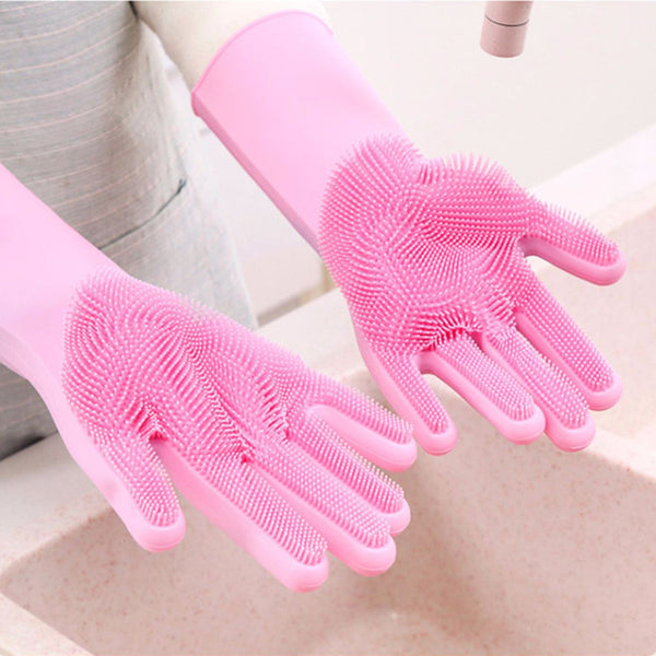 2pcs Silicone Washing Gloves
