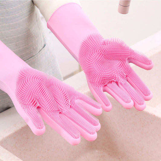 2pcs Silicone Washing Gloves